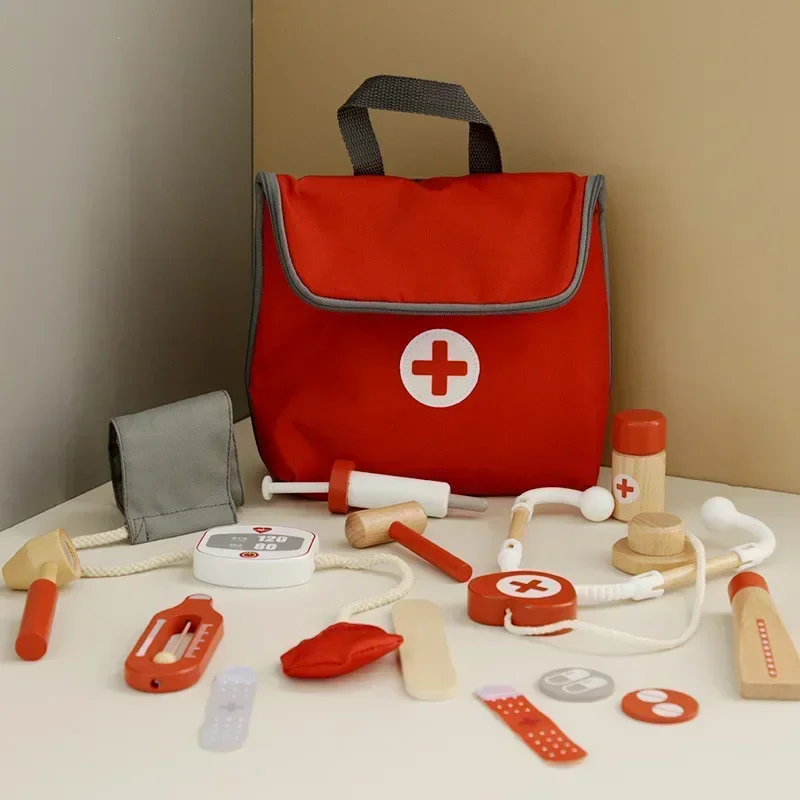 Doctor Toys for Children Set Kids Wooden Pretend Play Kit Games for Girls Boys Red Medical Dentist Medicine Box Cloth Bags Gifts
Doctor Toys for Children Set Kids Wooden Pretend Play Kit Games for Girls Boys Red Medical Dentist Medicine Box Cloth Bags Gifts