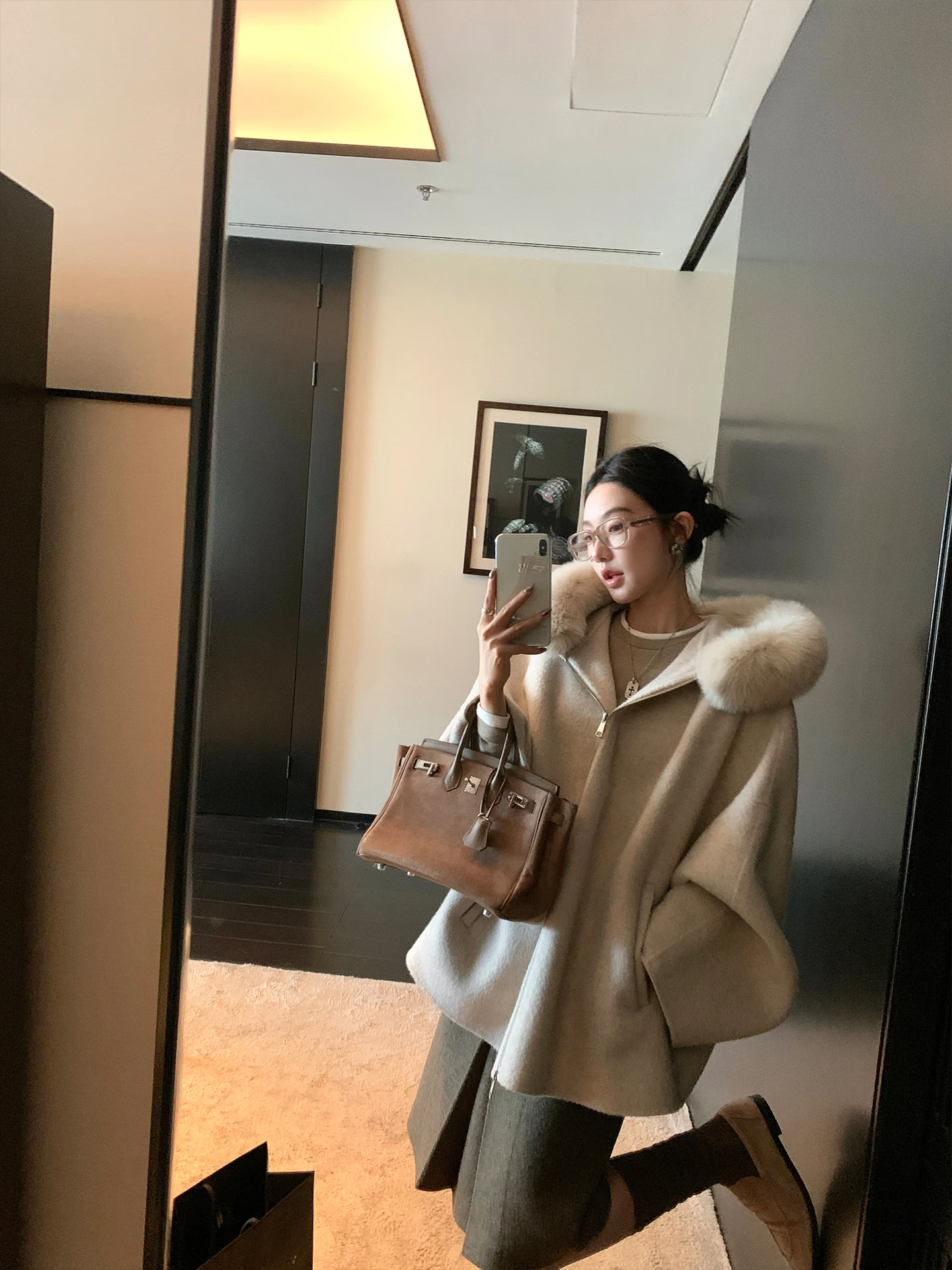 Rebecca Qian Fur Collar Double-Faced Woolen Coat Rabbit Velvet Silk High-Defn Large Fur Collar Women's Coat
Rebecca Qian Fur Collar Double-Faced Woolen Coat Rabbit Velvet Silk High-Defn Large Fur Collar Women's Coat