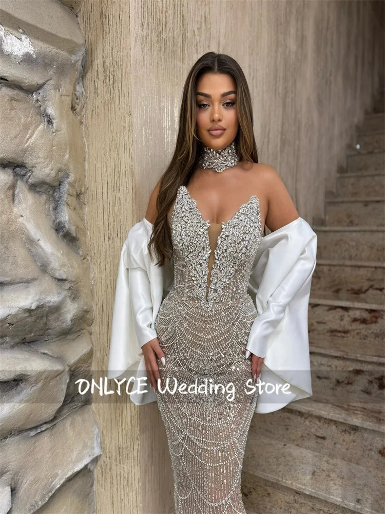 Sexy Sparkly Silver Mermaid Luxury Prom Dresses 2025 Crystals Diamonds Wedding Party Dress Evening Gown Dubai Bridal Customized
Sexy Sparkly Silver Mermaid Luxury Prom Dresses 2025 Crystals Diamonds Wedding Party Dress Evening Gown Dubai Bridal Customized