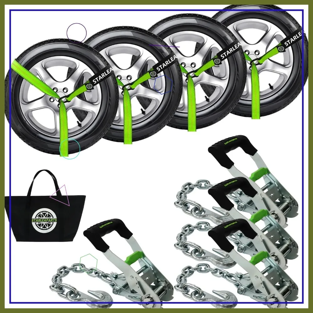 2"x8ft Lasso Straps 4PK - 10,000lb Breaking Strength Ratchet Tie Downs with G70 Hooks for Cars, Trucks, UTV Green
2"x8ft Lasso Straps 4PK - 10,000lb Breaking Strength Ratchet Tie Downs with G70 Hooks for Cars, Trucks, UTV Green