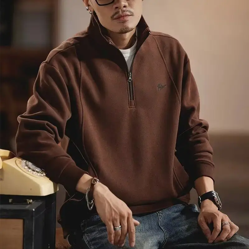 Luxury Clothing 2025 New Men's Retro Half Zip Hoodie Autumn Winter Casual Fashion Loose Pullover Stand Collar Sweatshirt Top
Luxury Clothing 2025 New Men's Retro Half Zip Hoodie Autumn Winter Casual Fashion Loose Pullover Stand Collar Sweatshirt Top
