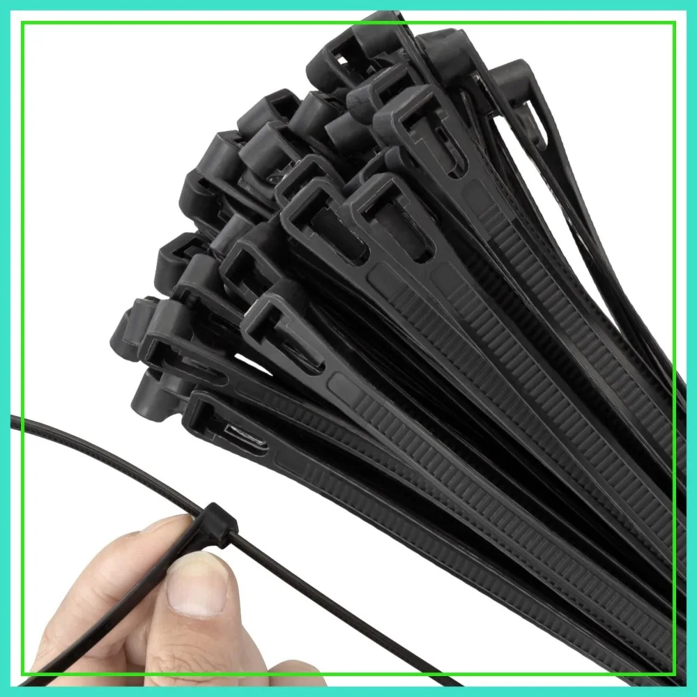 18 Inch Reusable Zip Ties, 100 Pack Black Cable Ties, 120 lb Heavy Duty Wire Ties for Outdoor Patio & Wire Management
18 Inch Reusable Zip Ties, 100 Pack Black Cable Ties, 120 lb Heavy Duty Wire Ties for Outdoor Patio & Wire Management