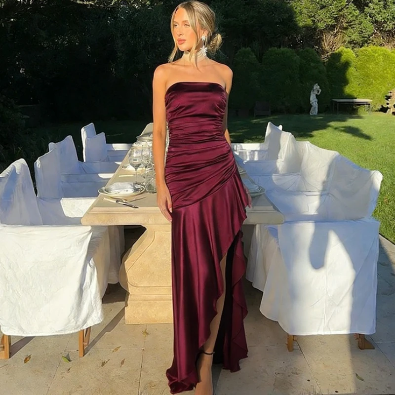 Tsiisd Elegance Satin Slim Pleated Maxi Dress Women Evening Party Dress Puffy Summer 2026 New Fashion Solid Female Long Dress
Tsiisd Elegance Satin Slim Pleated Maxi Dress Women Evening Party Dress Puffy Summer 2026 New Fashion Solid Female Long Dress