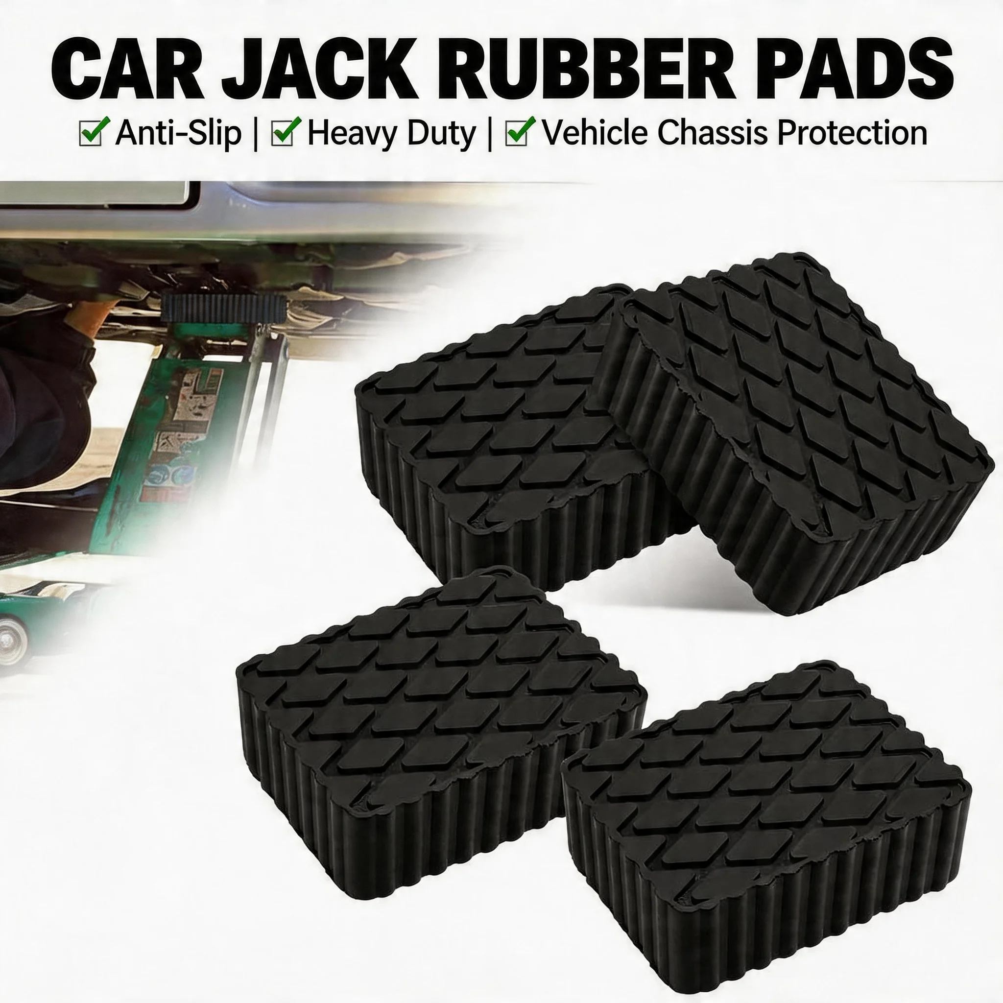 Solid Rubber Lifting Pads Heavy Duty Lifting Blocks Non-Slip Spacers for Car Jacks Sturdy Durable Protector for Jack and Racks
Solid Rubber Lifting Pads Heavy Duty Lifting Blocks Non-Slip Spacers for Car Jacks Sturdy Durable Protector for Jack and Racks