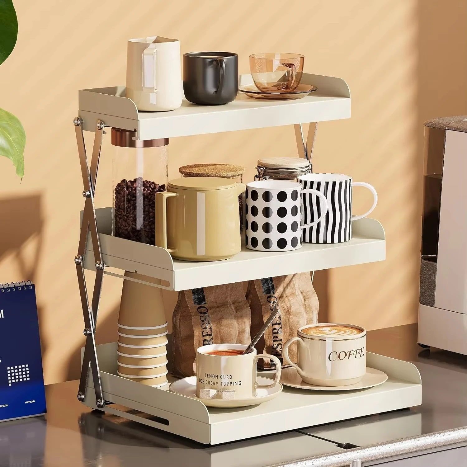 3Tier Storage Rack Folding Multifunctional Coffee cup Organizer Large Capacity Luxury Organizer Suitable For Offices Homes
3Tier Storage Rack Folding Multifunctional Coffee cup Organizer Large Capacity Luxury Organizer Suitable For Offices Homes