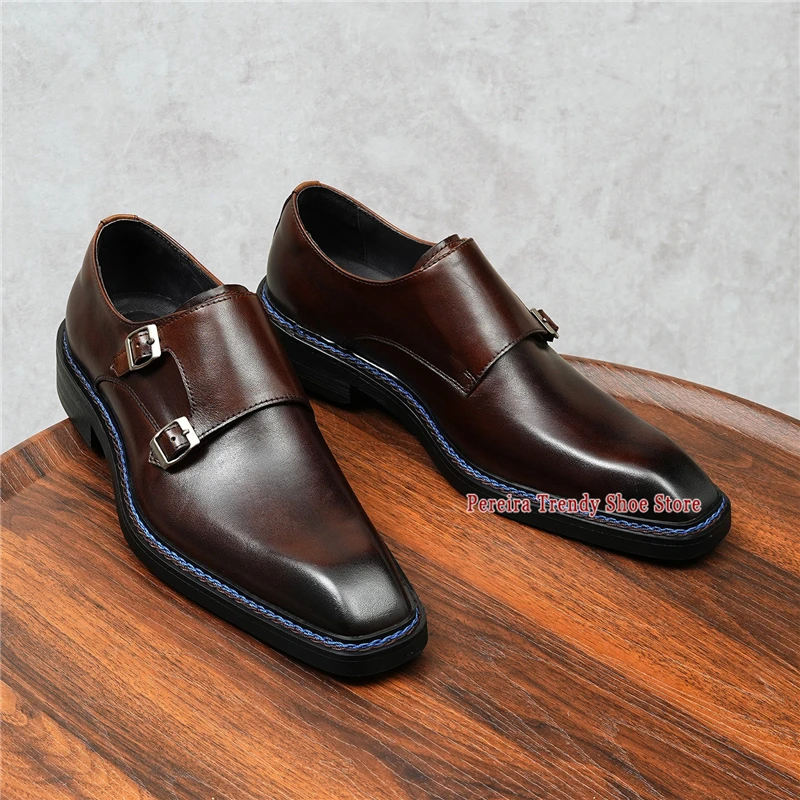 British Style Retro Cowhide Oxfords for Men Belt Buckle Square Toe Business Dress Shoes Handmade Party Wedding Shoes Large Size
British Style Retro Cowhide Oxfords for Men Belt Buckle Square Toe Business Dress Shoes Handmade Party Wedding Shoes Large Size
