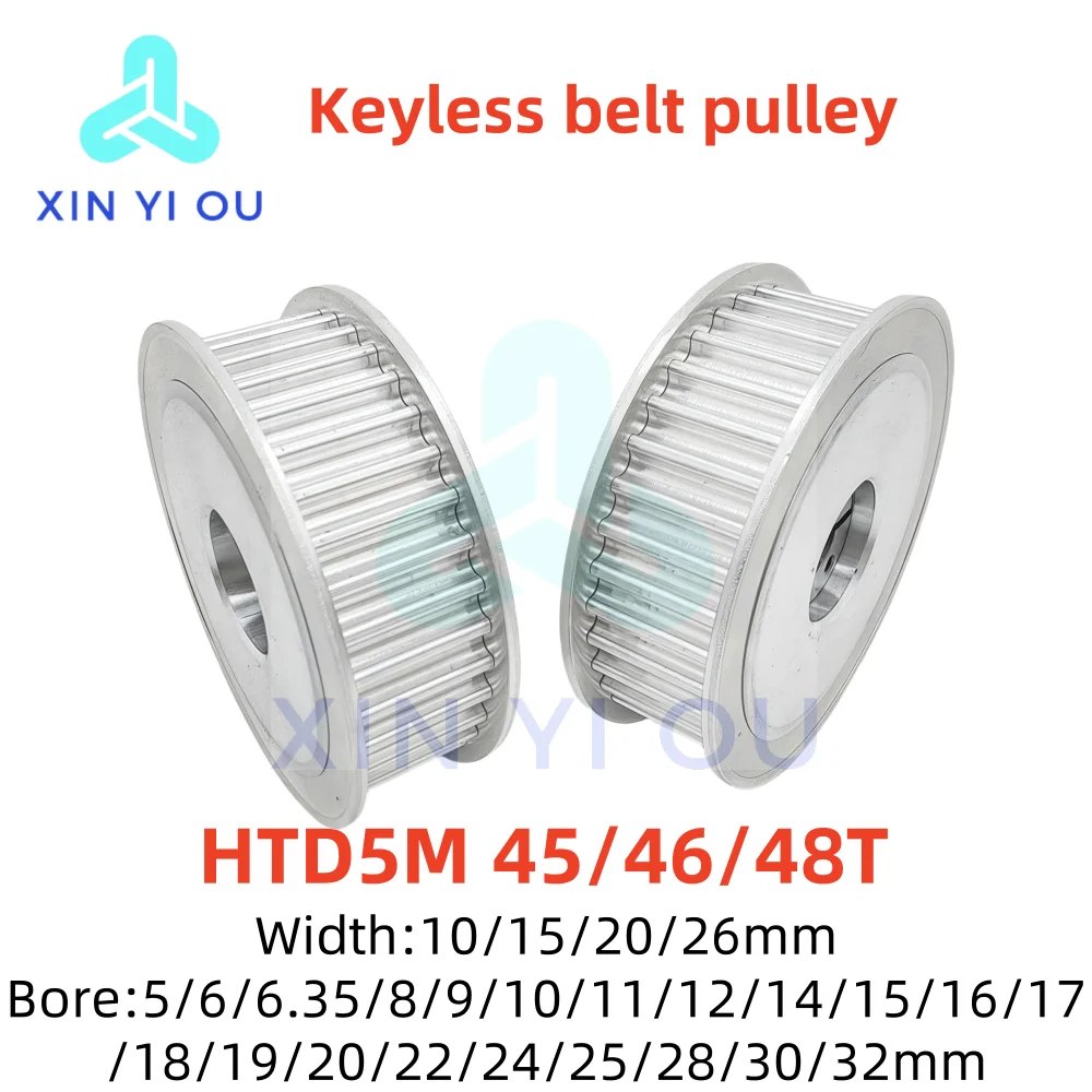 HTD5M 45/46/48T Keyless Bushing Timing Pulley Bore5/6/6.35/8/9/10/11/12/14/15/16/18/20/22/24/25/28/30/32mm width10/15/20/26mm
HTD5M 45/46/48T Keyless Bushing Timing Pulley Bore5/6/6.35/8/9/10/11/12/14/15/16/18/20/22/24/25/28/30/32mm width10/15/20/26mm