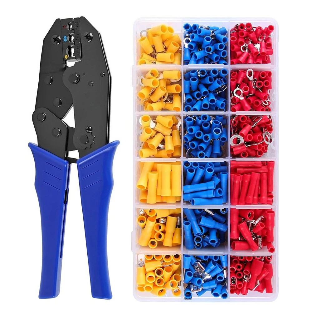Wire Crimping Tool Set Insulated Wire Versatile Electrical Connectors Ring Spade Terminals Cable Lugs Assortment Kit
Wire Crimping Tool Set Insulated Wire Versatile Electrical Connectors Ring Spade Terminals Cable Lugs Assortment Kit