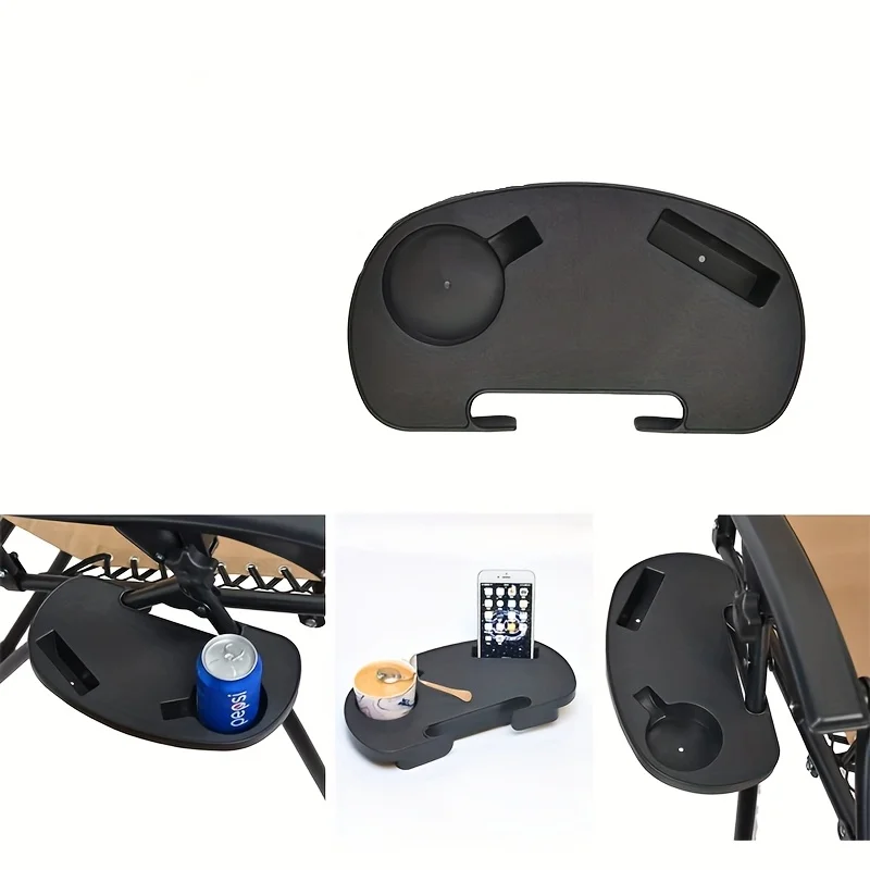 1 piece of heavy-duty zero-gravity chair cup holder - durable black plastic clip tray with phone slot, 12 inches wide
1 piece of heavy-duty zero-gravity chair cup holder - durable black plastic clip tray with phone slot, 12 inches wide