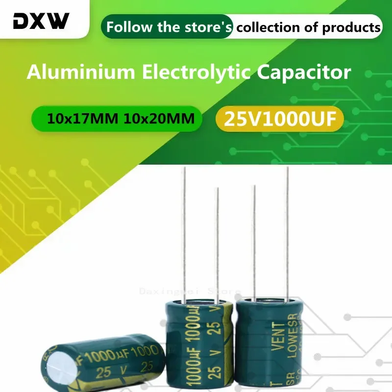 20PCS 25V1000UF Aluminium Electrolytic Capacitor 10x17MM 10x20MM High Frequency Low Resistance Capacitor
20PCS 25V1000UF Aluminium Electrolytic Capacitor 10x17MM 10x20MM High Frequency Low Resistance Capacitor