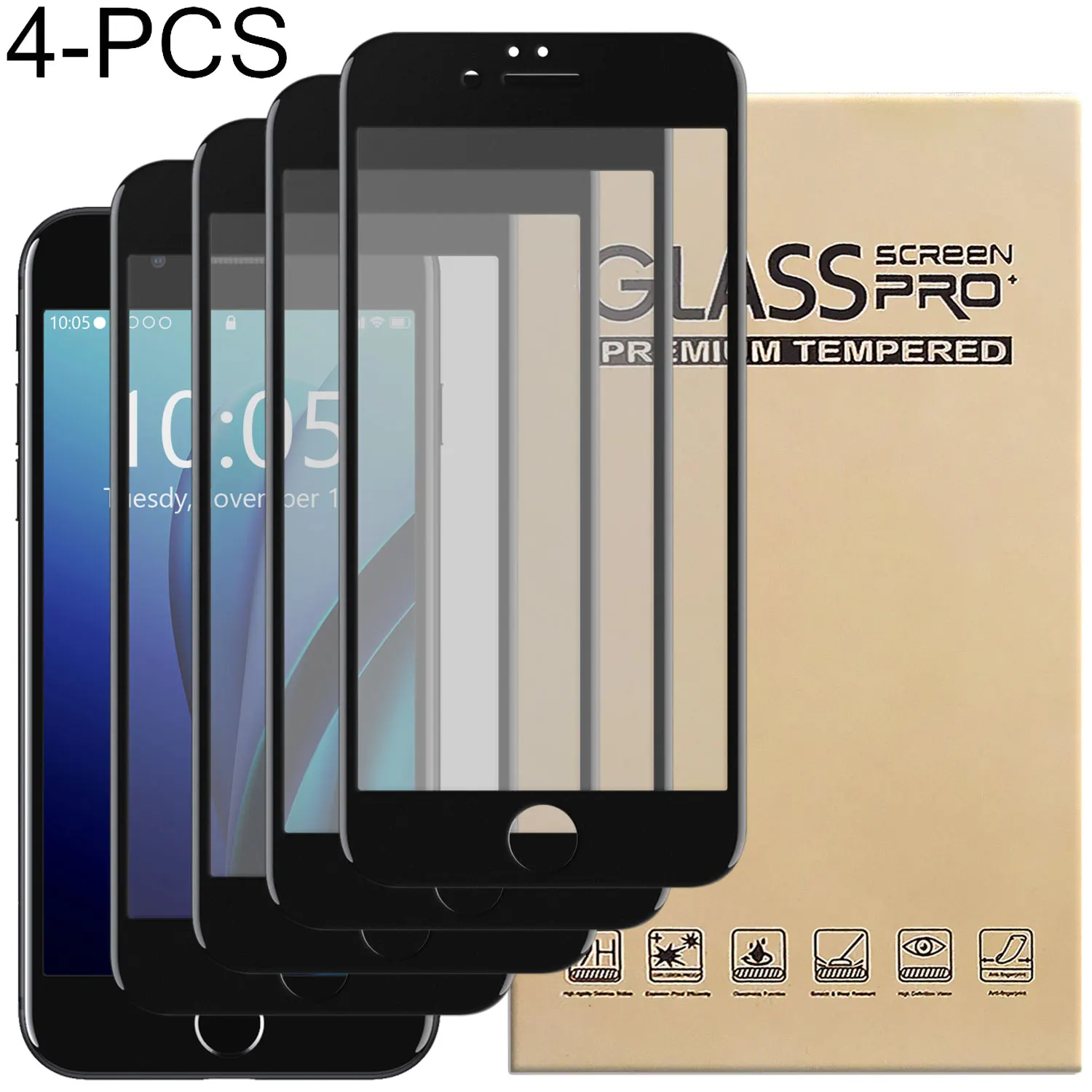 4Packs Clear Glossy Transparent Tempered Glass Film Case Friendly Screen Protector For iPhone 6/6s/6 Plus/6s Plus
4Packs Clear Glossy Transparent Tempered Glass Film Case Friendly Screen Protector For iPhone 6/6s/6 Plus/6s Plus