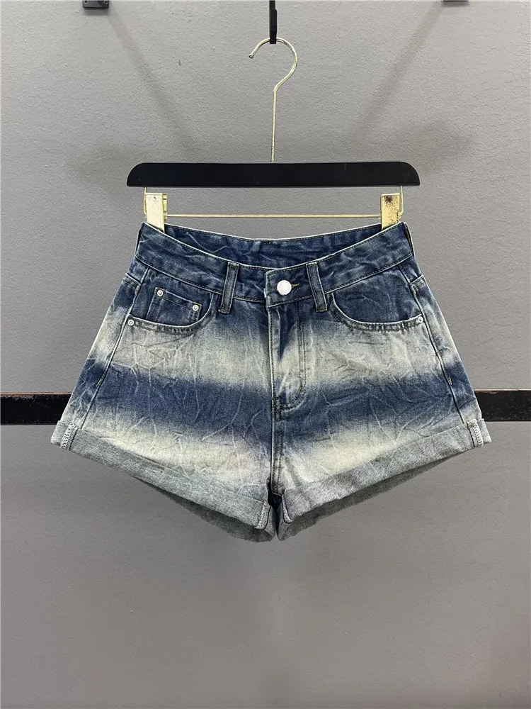 Retro American Gradient Denim Shorts Women's Summer Design Slimming Hot Pants A-Line Cuffed Wide Leg Hot Pants Casual Washed ...
Retro American Gradient Denim Shorts Women's Summer Design Slimming Hot Pants A-Line Cuffed Wide Leg Hot Pants Casual Washed ...