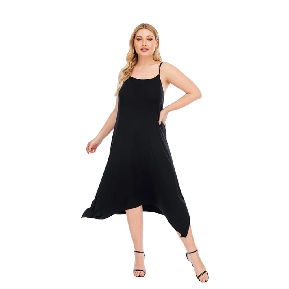 Female Elegant Casual Beach Party Summer Black Slim Dresses Fat MM Modal Women Sexy Sleeveless Sling Swing Long Irregular Skirt
Female Elegant Casual Beach Party Summer Black Slim Dresses Fat MM Modal Women Sexy Sleeveless Sling Swing Long Irregular Skirt