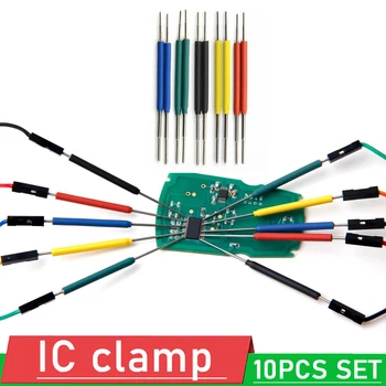 범용 칩 클램프 마이크로 IC 클램프 SOP SOIC TSOP MSOP SSOP SMD IC 테스트 클립 핀, 소켓 어댑터 프로그래머, 로직 분석기용, 10X