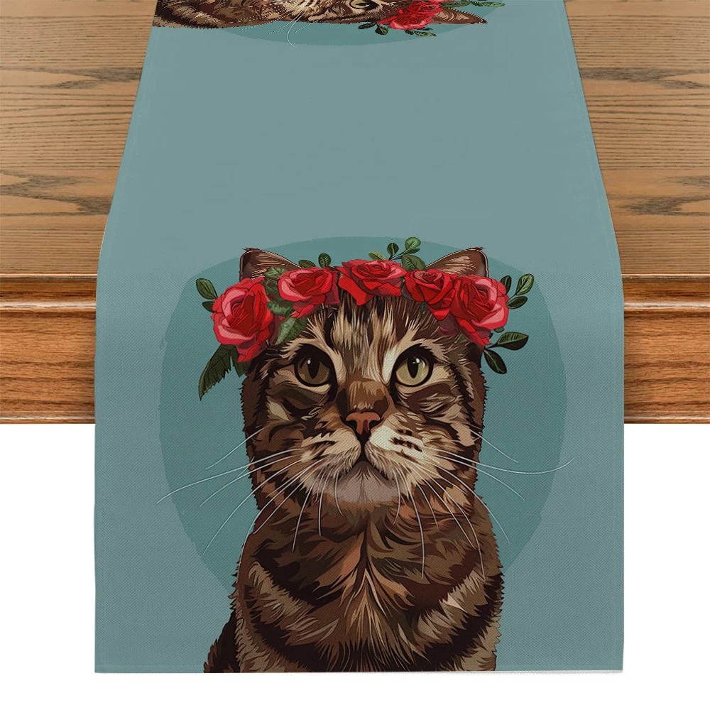 Animal Cat Rose Watercolor Table Runner Polyester Table Runners for Dining Room Cottagecore Polyester Table
Animal Cat Rose Watercolor Table Runner Polyester Table Runners for Dining Room Cottagecore Polyester Table
