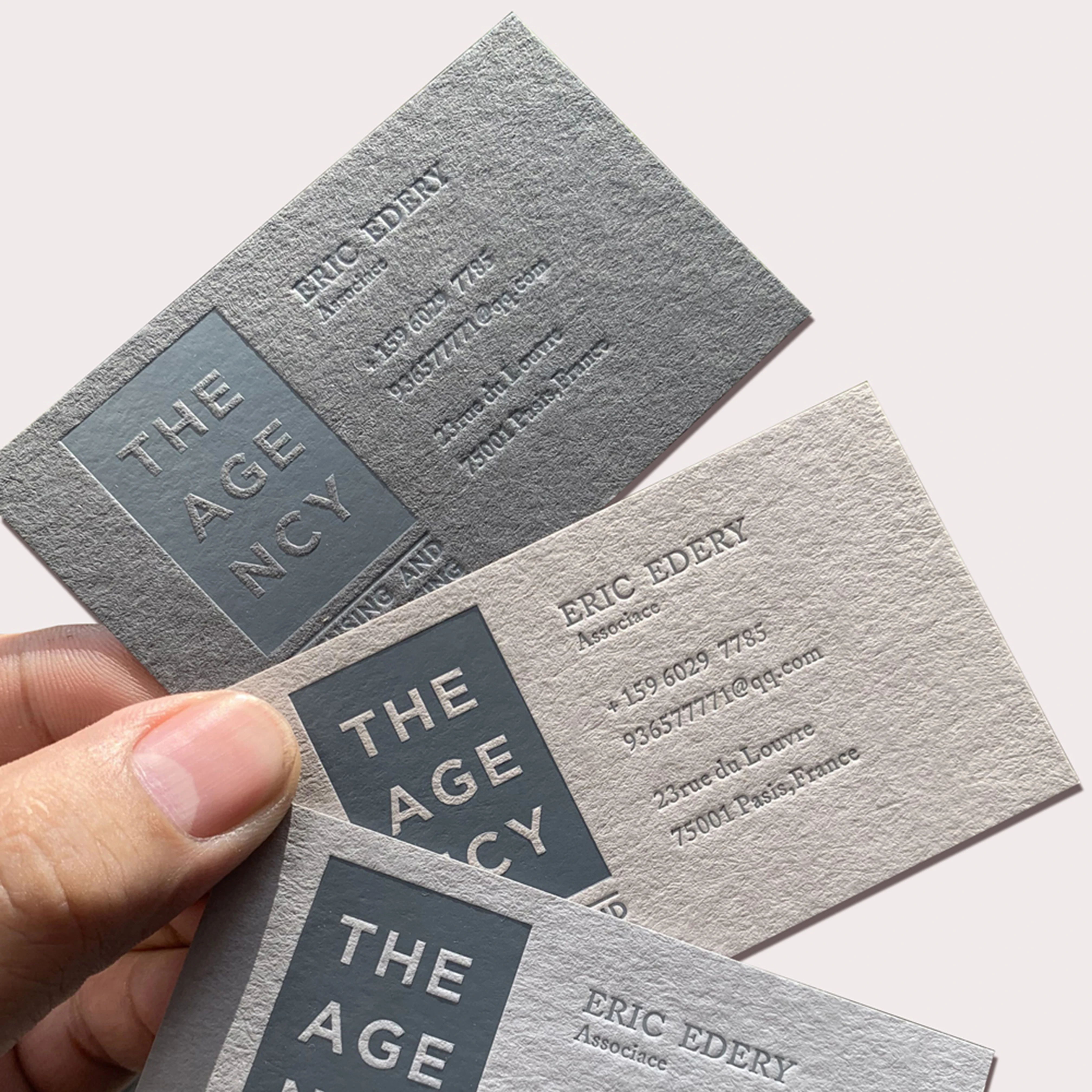 200pcs of gray material Embossed business cards, both sides hot gray gold foil,custom made to order unique business card
200pcs of gray material Embossed business cards, both sides hot gray gold foil,custom made to order unique business card