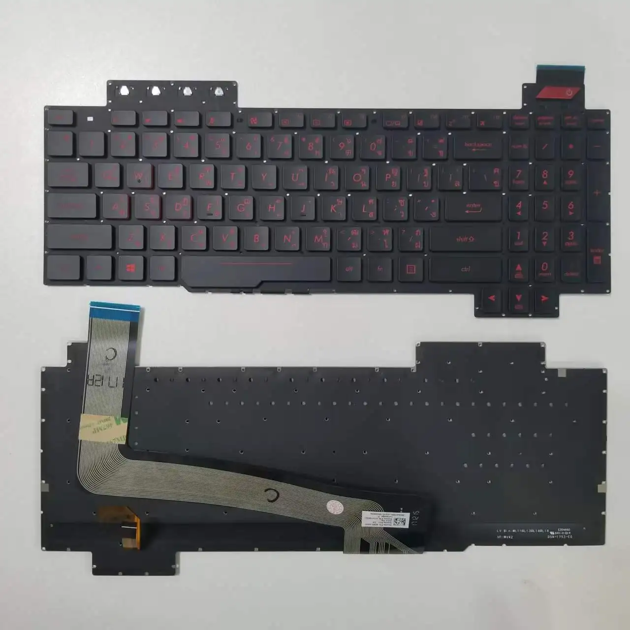 Новая тайская клавиатура TI для Asus FX503V FX503VD FX503VM красного цвета без рамки
Новая тайская клавиатура TI для Asus FX503V FX503VD FX503VM красного цвета без рамки