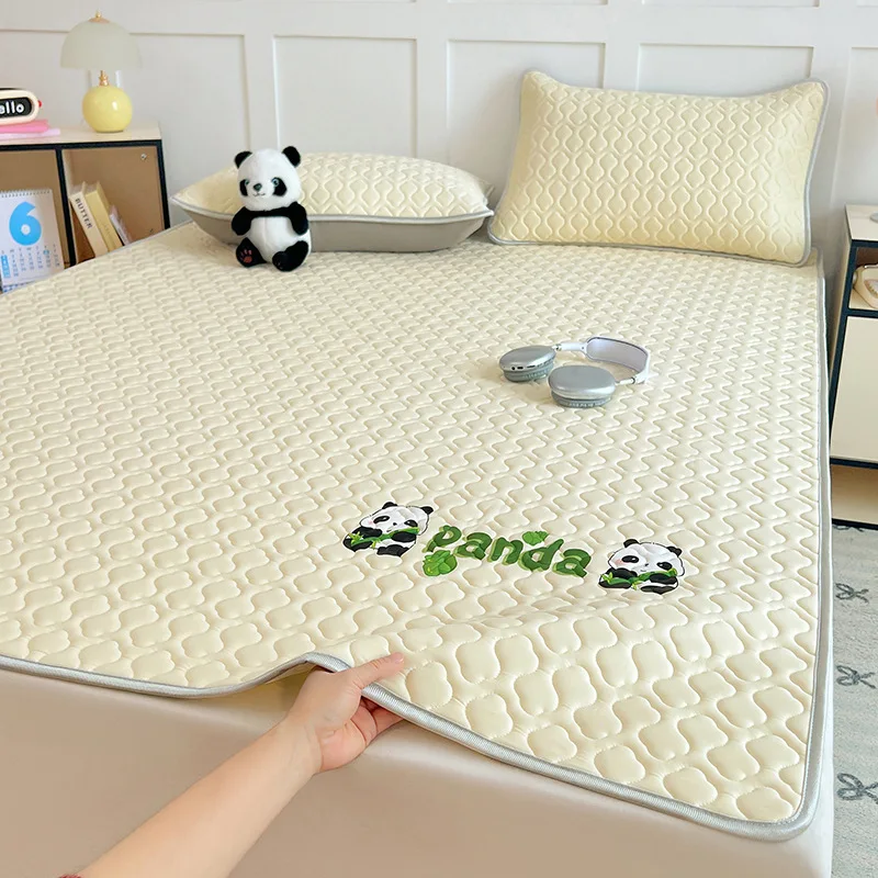 Cooling Bed Sheet Solid Color with Cartoon Printed Panda Bedspread Elastic Band Fixed Nap Bedding Pad Latex Fillings Mattress
Cooling Bed Sheet Solid Color with Cartoon Printed Panda Bedspread Elastic Band Fixed Nap Bedding Pad Latex Fillings Mattress