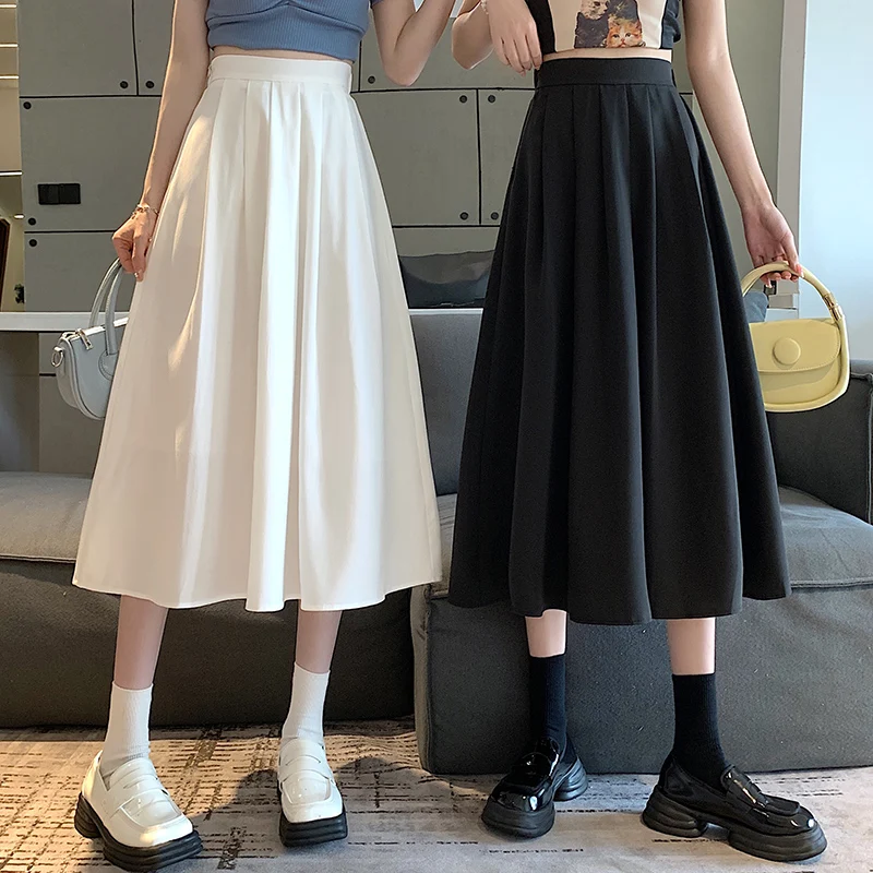 Black Pleated Skirt Women's White Half-length A-line Umbrella Skirt Spring Autumn New Style High Waist Commuter Style
Black Pleated Skirt Women's White Half-length A-line Umbrella Skirt Spring Autumn New Style High Waist Commuter Style