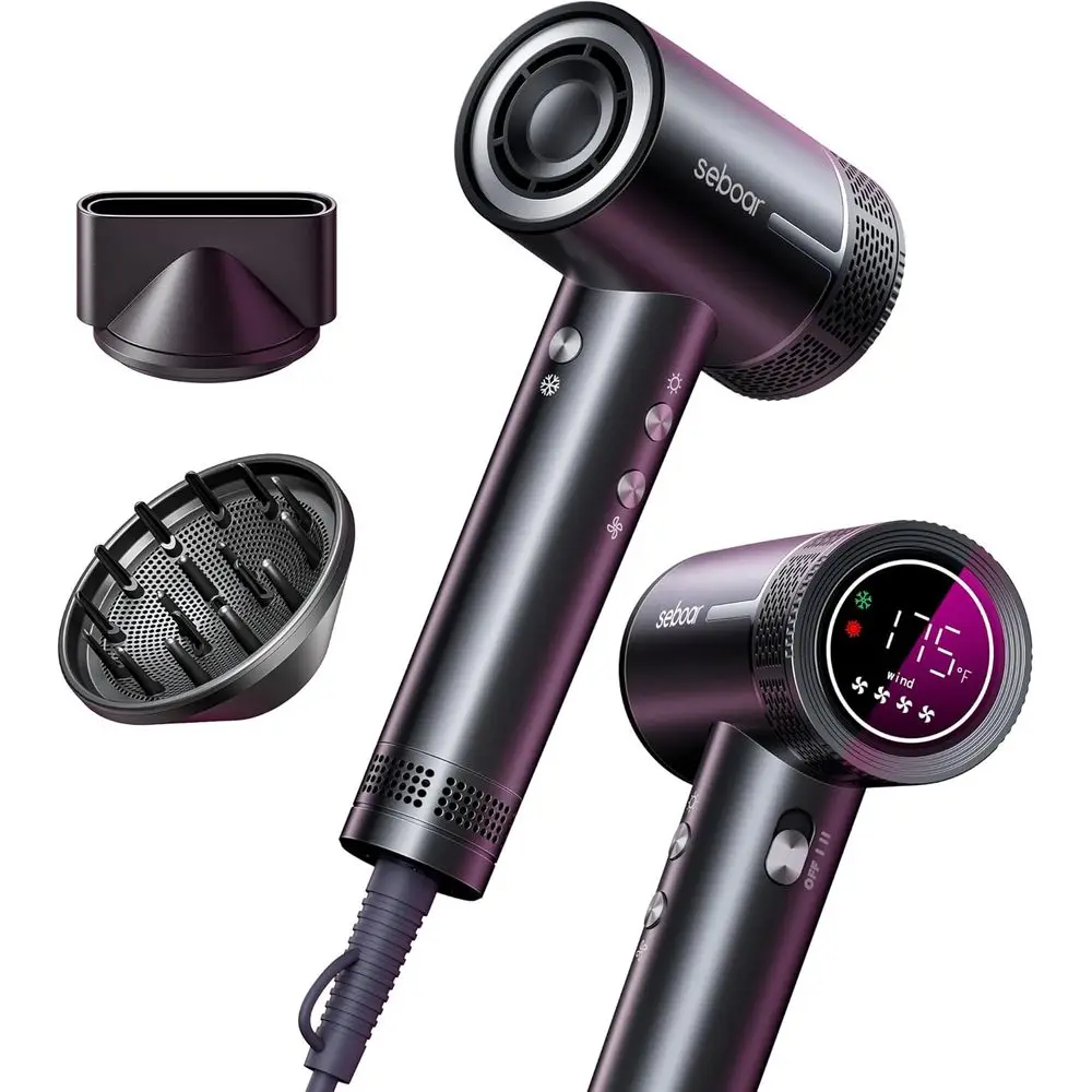 Travel-Friendly 1500W Ionic Hair Dryer with LCD Display, 500 Million Negative Ions, Low Noise
Travel-Friendly 1500W Ionic Hair Dryer with LCD Display, 500 Million Negative Ions, Low Noise
