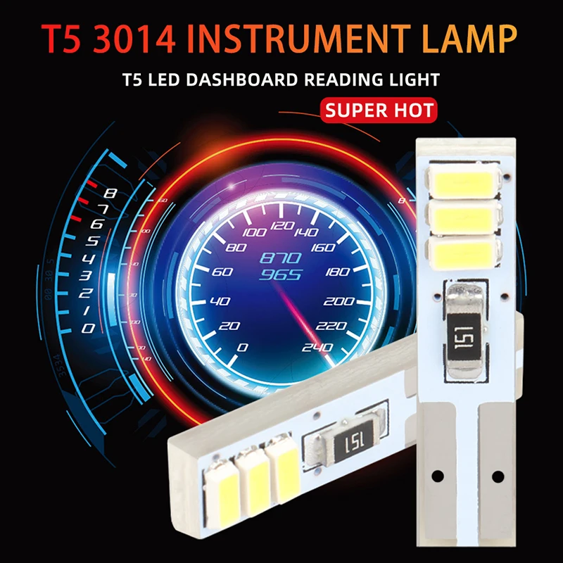 KEVANLY 10/20PCS T5 W3W Canbus LED Car Bulb 3014 6SMD 12V Car Interior Light High Quality Indicator Wedge Auto Instrument Lamp
KEVANLY 10/20PCS T5 W3W Canbus LED Car Bulb 3014 6SMD 12V Car Interior Light High Quality Indicator Wedge Auto Instrument Lamp