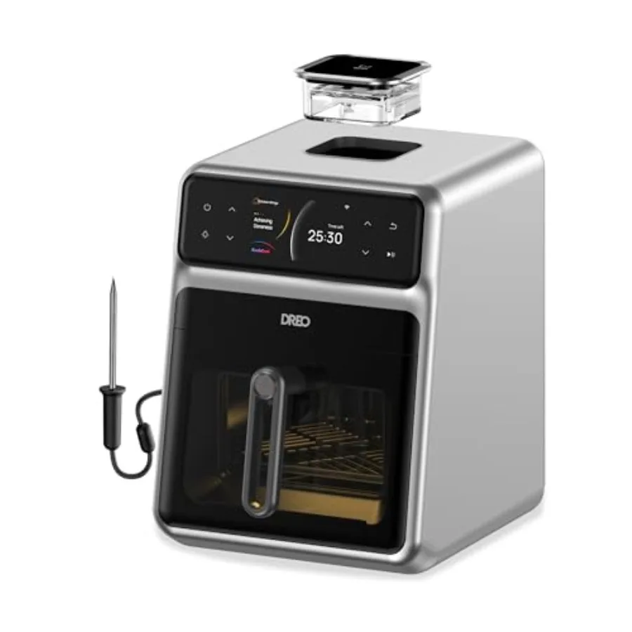 ChefMaker Combi Fryer for home kitchens, stainless steel body, black color, smart air frying with cook probe and water atomizer
ChefMaker Combi Fryer for home kitchens, stainless steel body, black color, smart air frying with cook probe and water atomizer