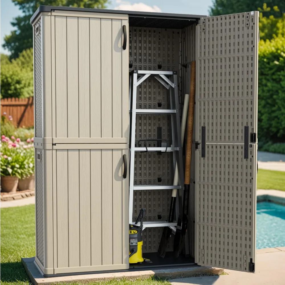 50-куратный пластиковый навес для хранения на открытом воздухе, запираемый водонепроницаемый шкаф для хранения из смолы, вертикальный навес для хранения садовых инструментов, мусорный мешок
50-куратный пластиковый навес для хранения на открытом воздухе, запираемый водонепроницаемый шкаф для хранения из смолы, вертикальный навес для хранения садовых инструментов, мусорный мешок