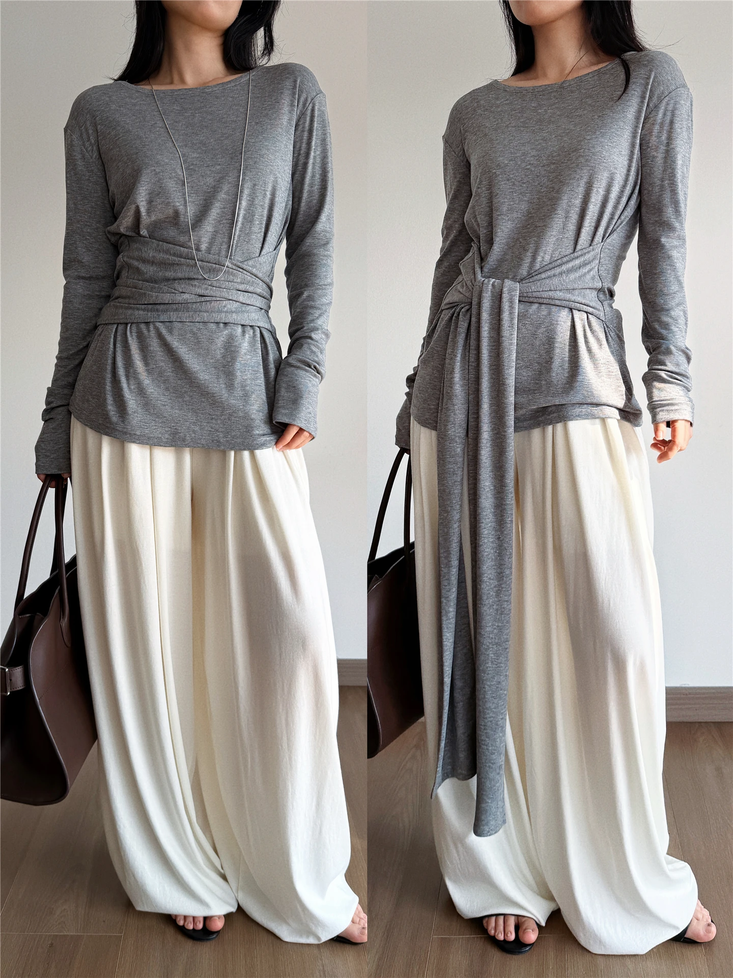 Elegant Mixed Color Silk Wool Knitted Long Sleeve T-Shirt One Shoulder Design Two-Way Wearable Casual Style for Women
Elegant Mixed Color Silk Wool Knitted Long Sleeve T-Shirt One Shoulder Design Two-Way Wearable Casual Style for Women