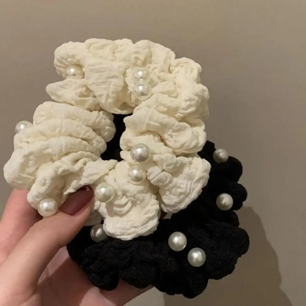 High Elastic Hair Band Hair Accessory Pleated Texture Hair Tie with Imitation Pearls Strong Ponytail Holder Rope for Women
High Elastic Hair Band Hair Accessory Pleated Texture Hair Tie with Imitation Pearls Strong Ponytail Holder Rope for Women
