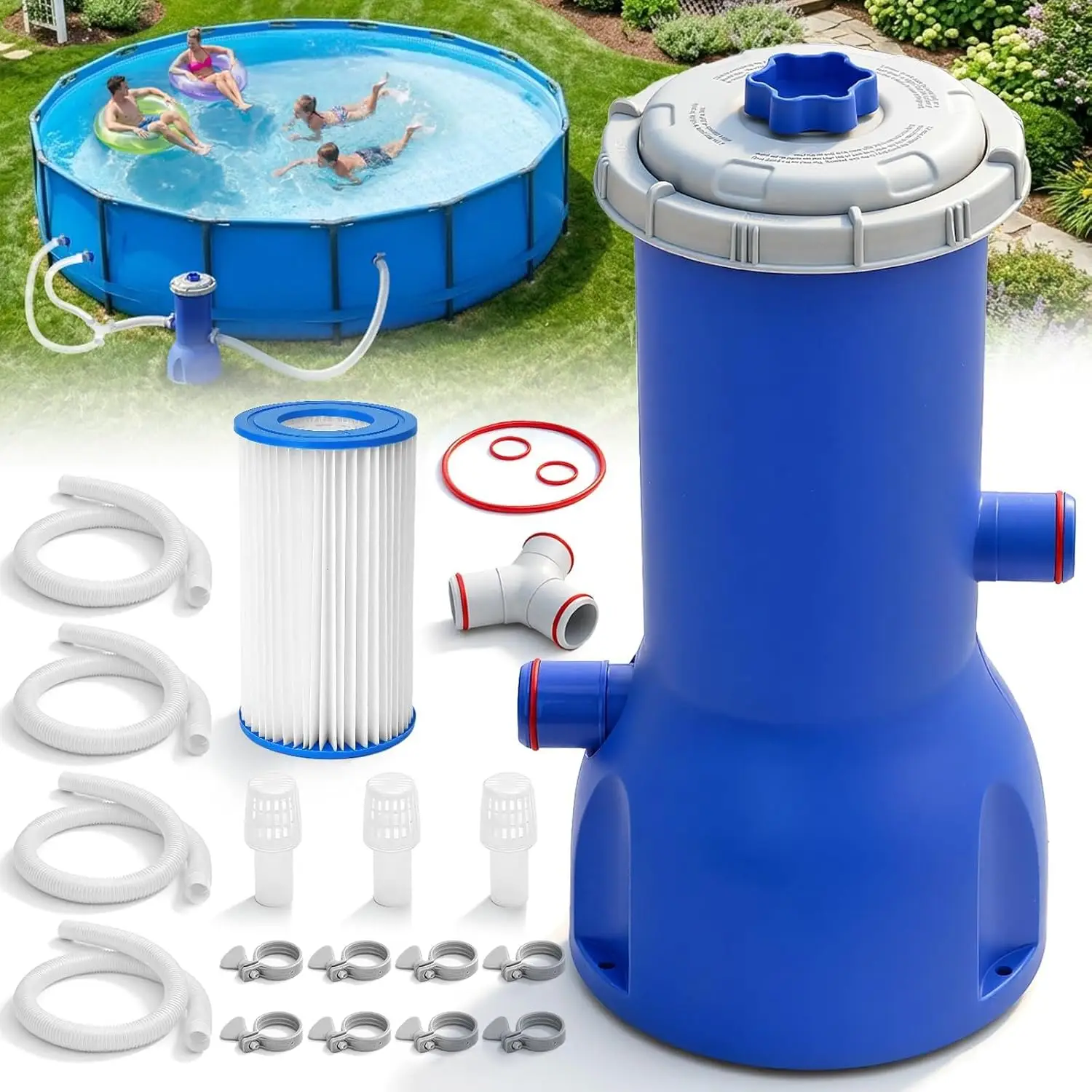 Pool Pumps Above Ground, 1000 Gallon Pool Filter Pump – Powerful Pools Filter Cartridge with
Pool Pumps Above Ground, 1000 Gallon Pool Filter Pump – Powerful Pools Filter Cartridge with
