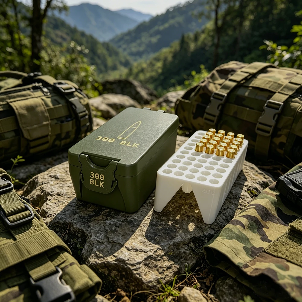 50 Rounds Tactical .300 Caliber Ammo Storage Box Portable Ammo Container Wear-resistant Ammo Organizer for Multi-scene Use
50 Rounds Tactical .300 Caliber Ammo Storage Box Portable Ammo Container Wear-resistant Ammo Organizer for Multi-scene Use
