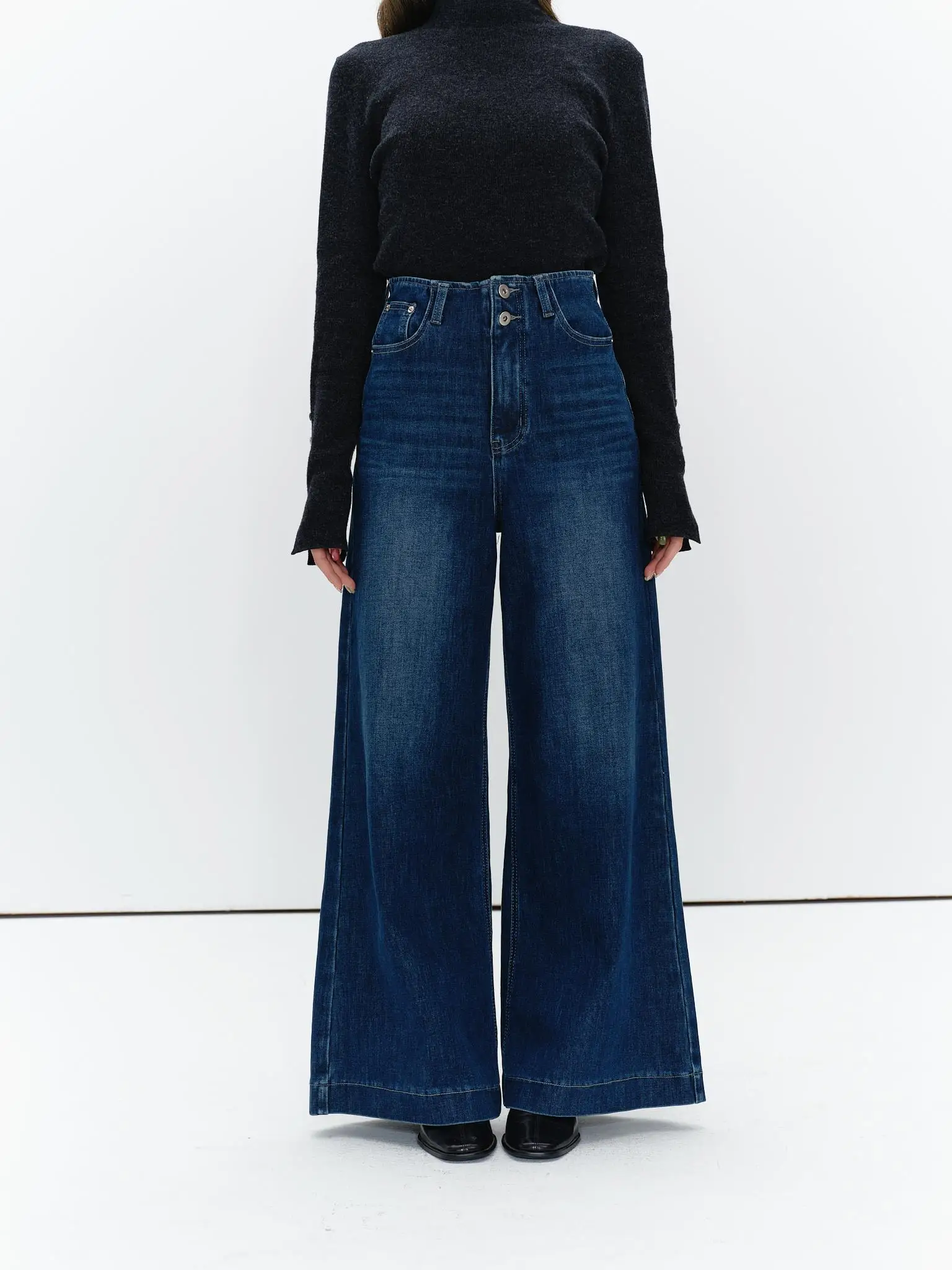 High Waist Double Buckle Straight Leg Micro Flare Jeans Versatile Autumn Winter Starry Design Cotton Straight Tube Pants
High Waist Double Buckle Straight Leg Micro Flare Jeans Versatile Autumn Winter Starry Design Cotton Straight Tube Pants