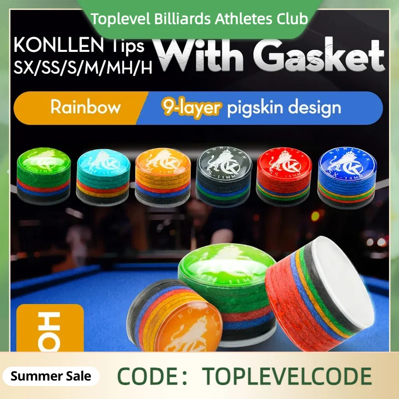 KONLLEN Rainbow Tips Cue Tips 11/14 мм Многослойные Cuetips снукер твердость S/SS/SX/M/MH/H свиная кожа CRICAL Cue Tip аксессуары
KONLLEN Rainbow Tips Cue Tips 11/14 мм Многослойные Cuetips снукер твердость S/SS/SX/M/MH/H свиная кожа CRICAL Cue Tip аксессуары