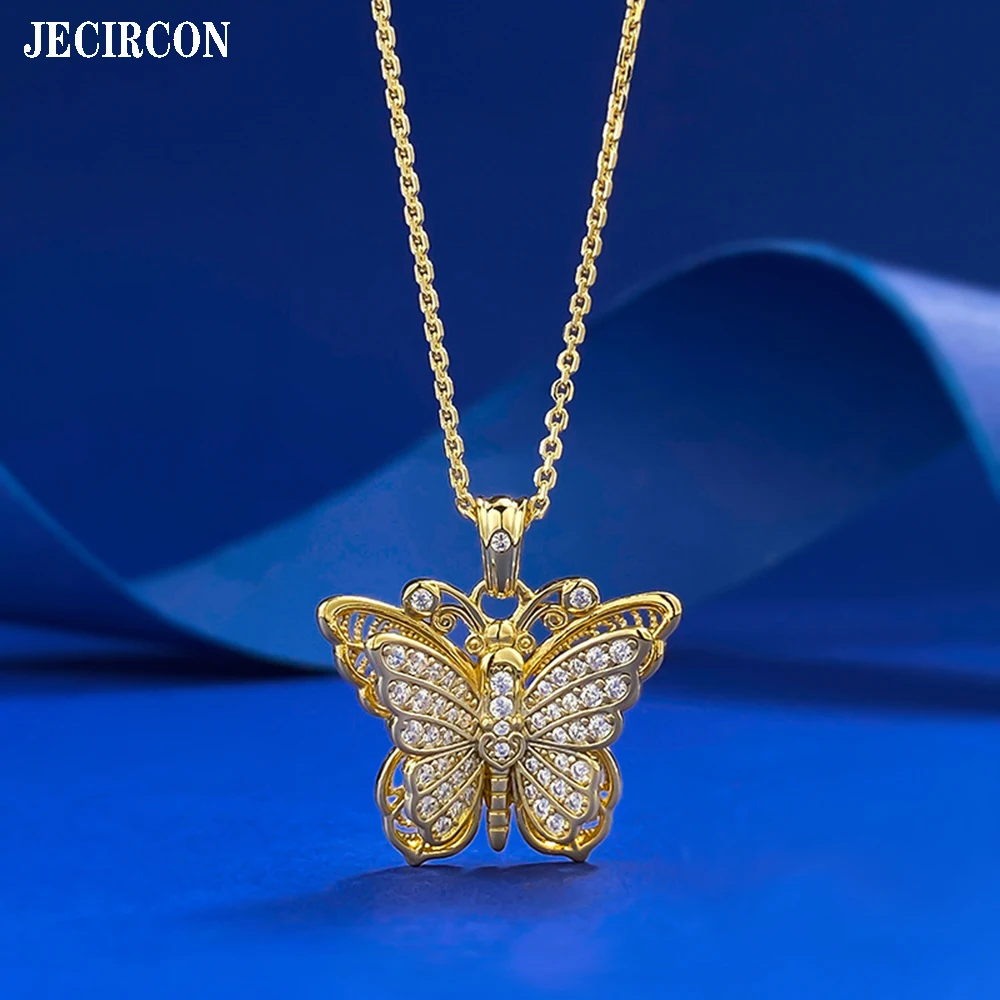JECIRCON S925 Silver 18K Gold-Plated Necklace Ancient Butterfly Language Wish High Carbon Diamond Pendant Fashion Gold Jewelry
JECIRCON S925 Silver 18K Gold-Plated Necklace Ancient Butterfly Language Wish High Carbon Diamond Pendant Fashion Gold Jewelry