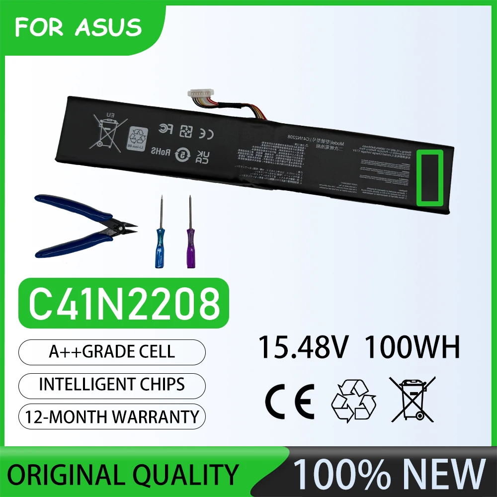 C41N2208 Laptop Battery 15.48V 100Wh For ASUS ROG Ally RC71L PC71L Gaming Handheld 0B200-04350000 Replacement Battery
C41N2208 Laptop Battery 15.48V 100Wh For ASUS ROG Ally RC71L PC71L Gaming Handheld 0B200-04350000 Replacement Battery