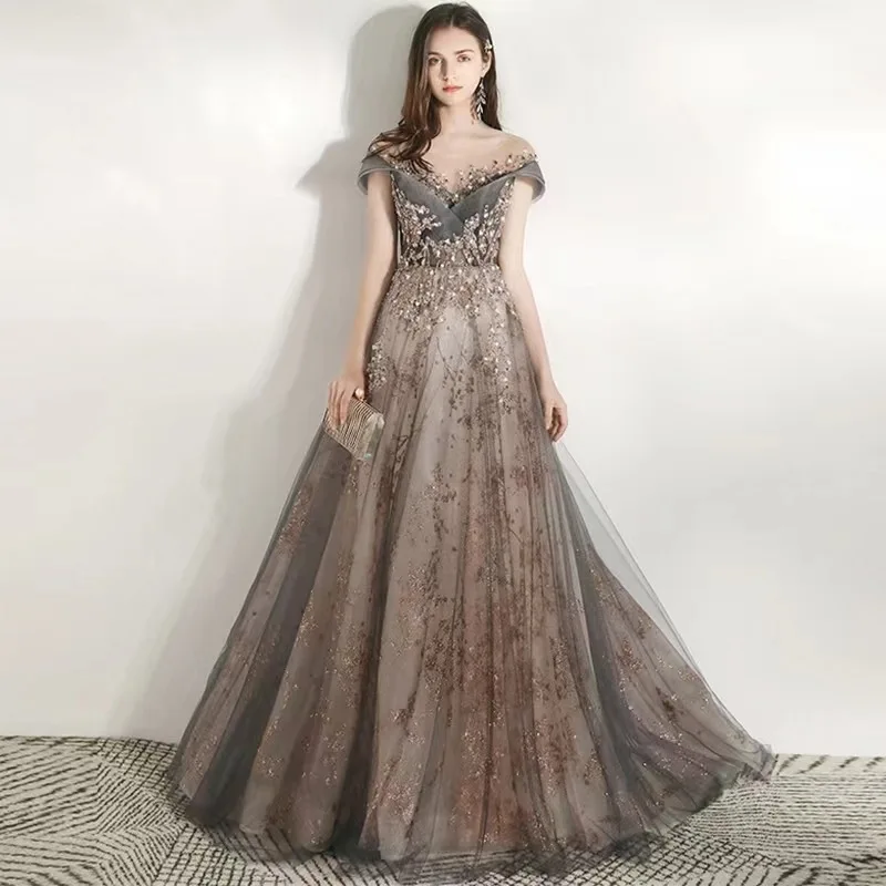 Robe De Soiree Party Dress Formal Evening Gown 2024 A-line Beading Crystals Floor Length Women ElegantVintage Lace Prom Dress
Robe De Soiree Party Dress Formal Evening Gown 2024 A-line Beading Crystals Floor Length Women ElegantVintage Lace Prom Dress