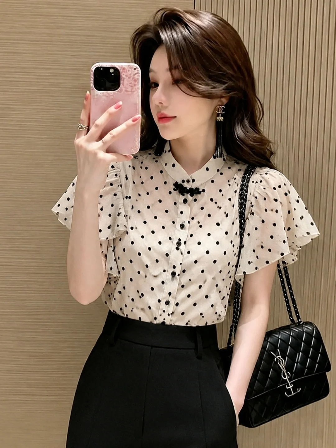 Sweet Slimming Polka Dot Soft Versatile Shirt Korean Style Summer Fashion Gentle Match All Sizes Women's Casual Top
Sweet Slimming Polka Dot Soft Versatile Shirt Korean Style Summer Fashion Gentle Match All Sizes Women's Casual Top