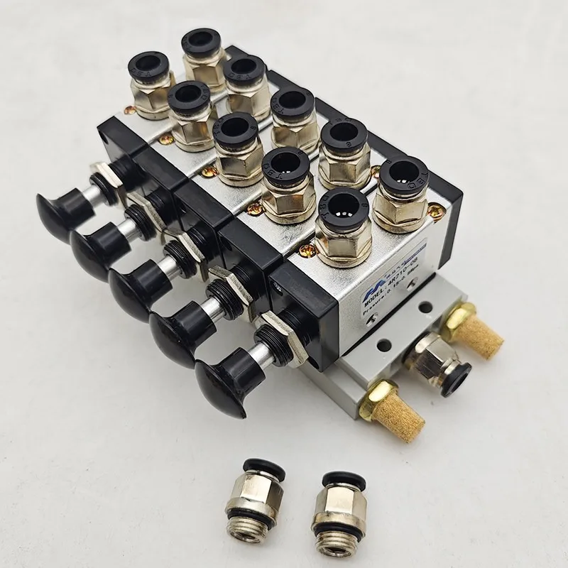 Pneumatic reversing valve two-position five-way manual valve combination cylinder push-pull valve 4R210-08 manifold pneumatic va
Pneumatic reversing valve two-position five-way manual valve combination cylinder push-pull valve 4R210-08 manifold pneumatic va