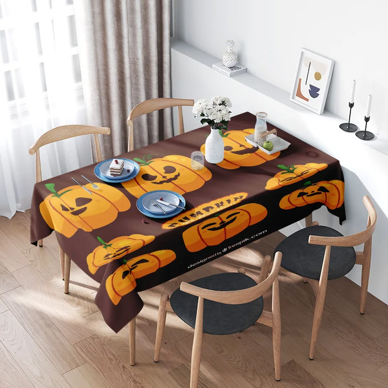 Halloween Pumpkin Tablecloth Decor Festive Plaid Floral Design for Home Dining Room Decoration Size 60x120cm / 75x150cm (B)
Halloween Pumpkin Tablecloth Decor Festive Plaid Floral Design for Home Dining Room Decoration Size 60x120cm / 75x150cm (B)