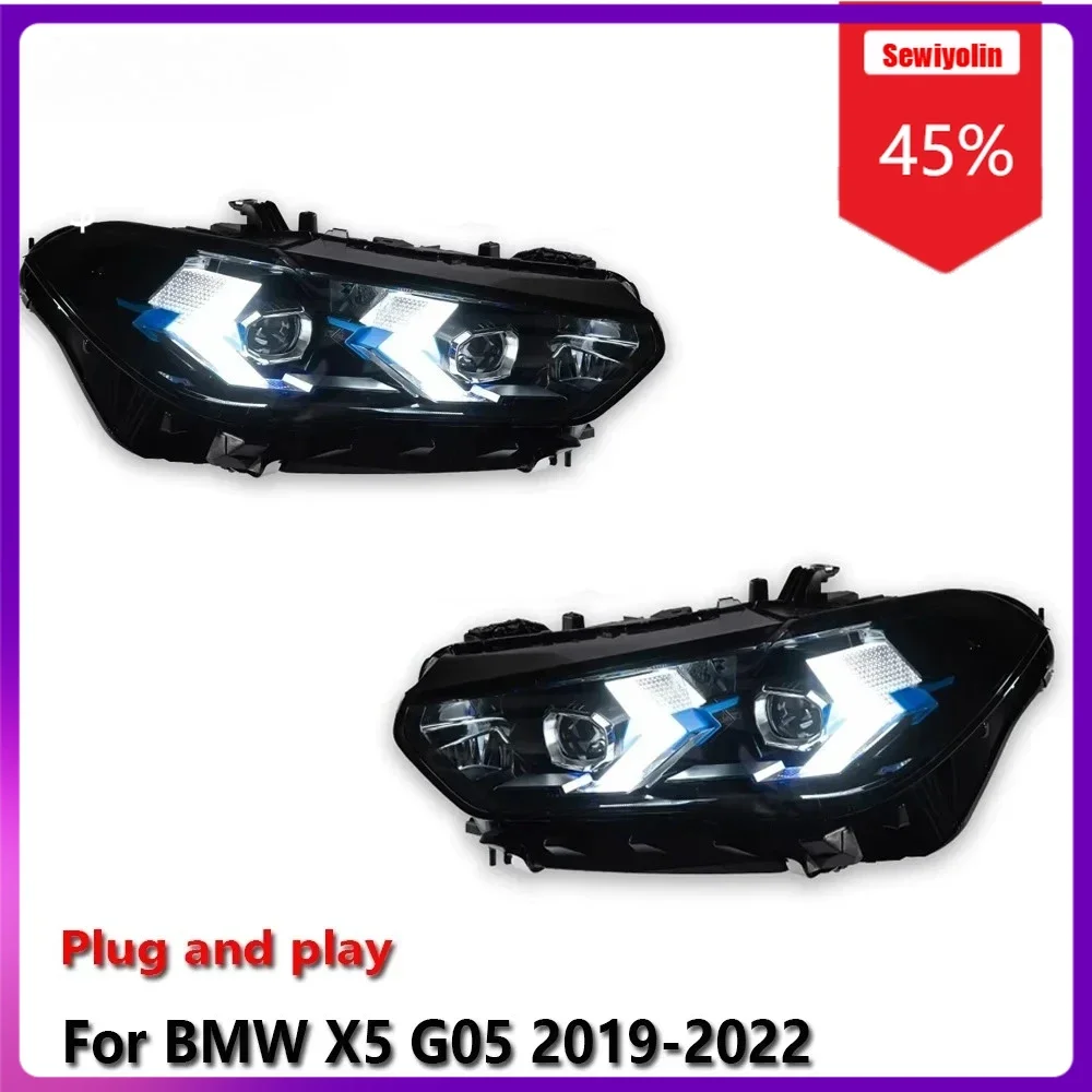 Sewiyolin Автомобильные светодиодные фары в сборе для BMW X5 G05 2019-2022 Автоматические противотуманные фары DRL Тормозной указатель поворота Plug And Play
Sewiyolin Автомобильные светодиодные фары в сборе для BMW X5 G05 2019-2022 Автоматические противотуманные фары DRL Тормозной указатель поворота Plug And Play