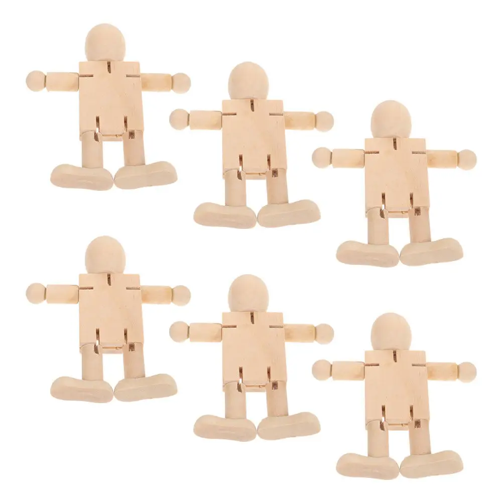 6Pcs Wooden Robot Unfinished Jointed Figures Nature Bodies Puzzle Craft Kit for DIY Painting Creative Manual Skill
6Pcs Wooden Robot Unfinished Jointed Figures Nature Bodies Puzzle Craft Kit for DIY Painting Creative Manual Skill