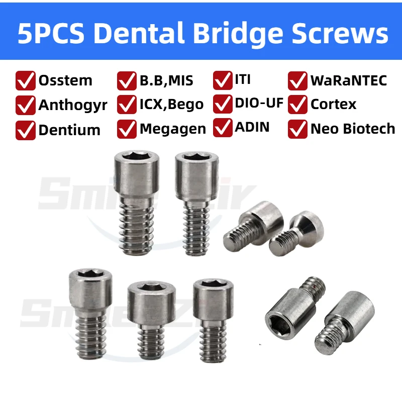 5PCS Dental Bridge Ti Screws M1.4 Osstem Regular Mini Multi Unit Screw Adin Dentium ITI Anthogyr Dental Implant MUA Screws
5PCS Dental Bridge Ti Screws M1.4 Osstem Regular Mini Multi Unit Screw Adin Dentium ITI Anthogyr Dental Implant MUA Screws