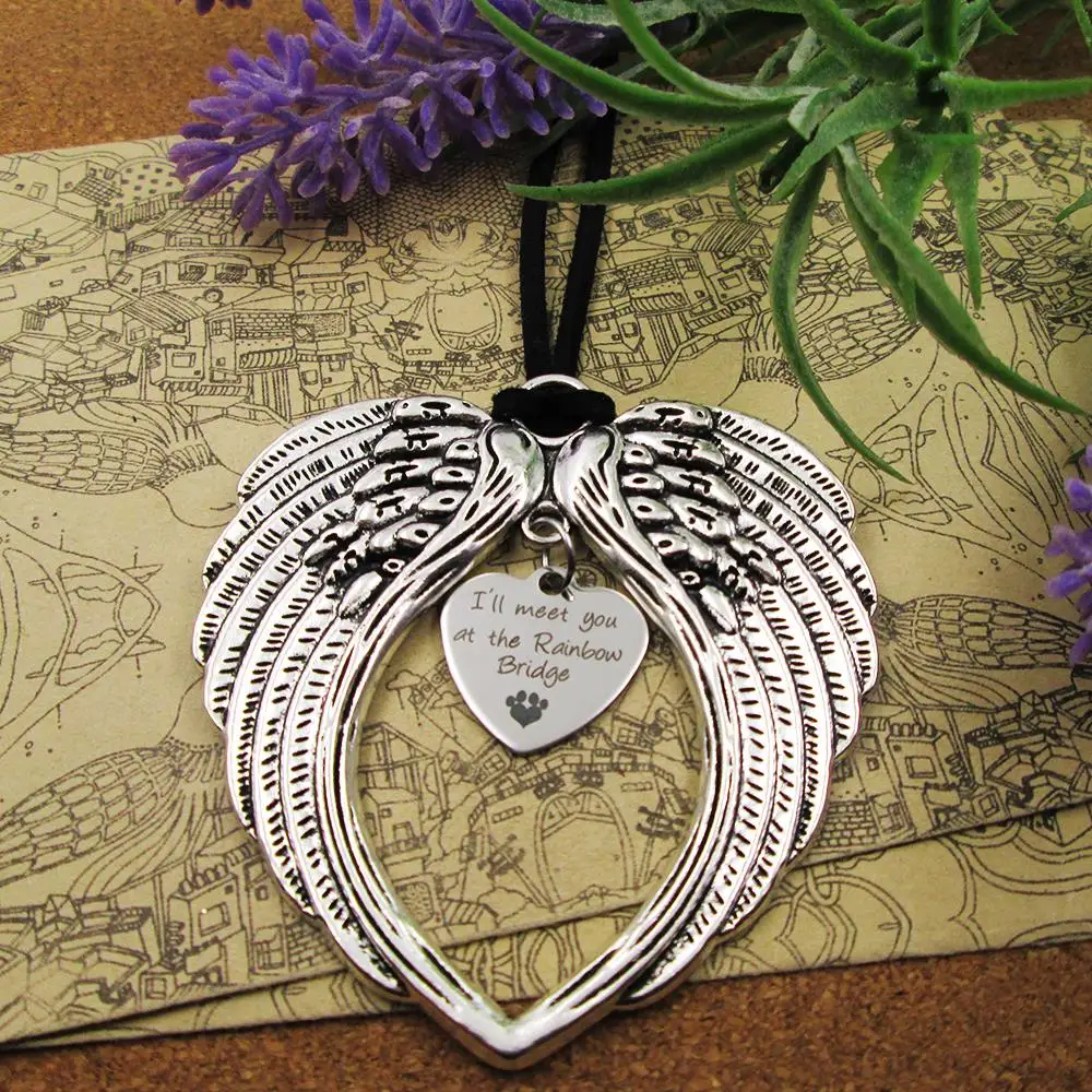 You At The Rainbow Bridge Angel Wings Rear View Mirror Charm Custom Car Hanging Ornament Car Accessories For Safe & Stylish
You At The Rainbow Bridge Angel Wings Rear View Mirror Charm Custom Car Hanging Ornament Car Accessories For Safe & Stylish