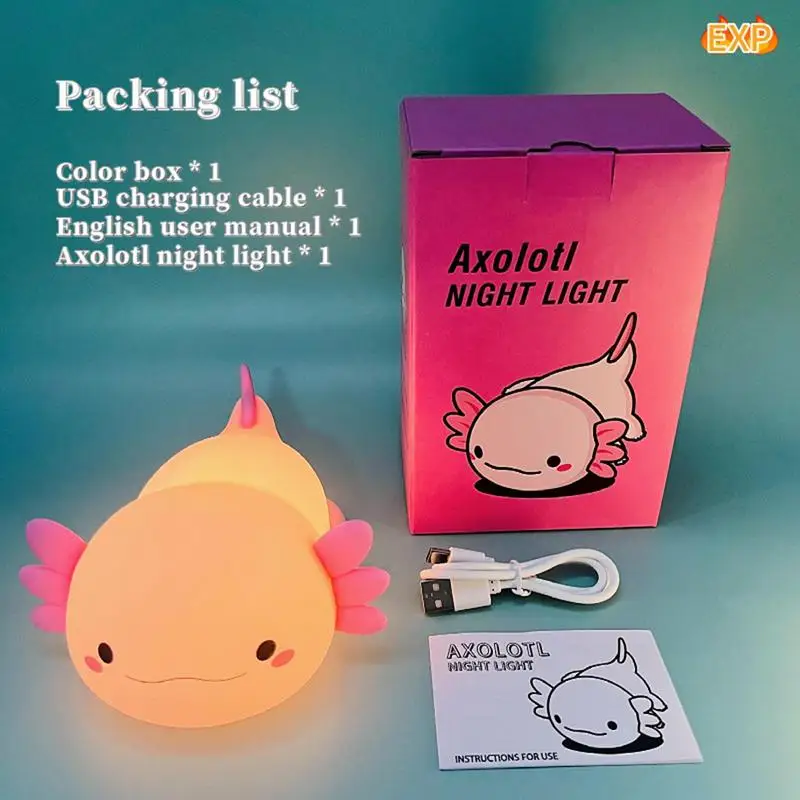 Nursery Axolotl Night Lamp Animal Silicone Nursery Night Lamp Cartoon Axolotl Bedside Night Lamp Bedroom Light for Kids Children
Nursery Axolotl Night Lamp Animal Silicone Nursery Night Lamp Cartoon Axolotl Bedside Night Lamp Bedroom Light for Kids Children