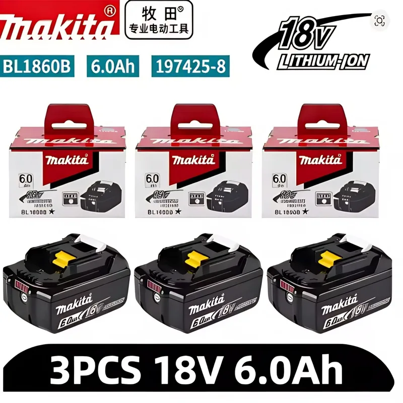100% Original Makita battery,18V 6.0Ah rechargeable battery, replacing Makita BL1830B L1840B L1850B L1860B,power tool battery
100% Original Makita battery,18V 6.0Ah rechargeable battery, replacing Makita BL1830B L1840B L1850B L1860B,power tool battery