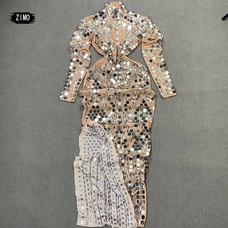 Ladies Shiny Mesh Sequined Dress Party And Club Stage Suit Dance Birthday Night Concert Suit Singer S Floor-length Dress
Ladies Shiny Mesh Sequined Dress Party And Club Stage Suit Dance Birthday Night Concert Suit Singer S Floor-length Dress
