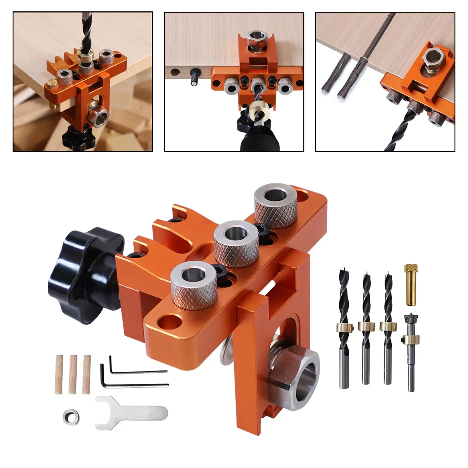 Doweling Jig Positioning Puncher 3 in 1 Pocket Hole Jig Cabinet Hole Drill Woodworking Template Dowel Jig for Carpenters
Doweling Jig Positioning Puncher 3 in 1 Pocket Hole Jig Cabinet Hole Drill Woodworking Template Dowel Jig for Carpenters