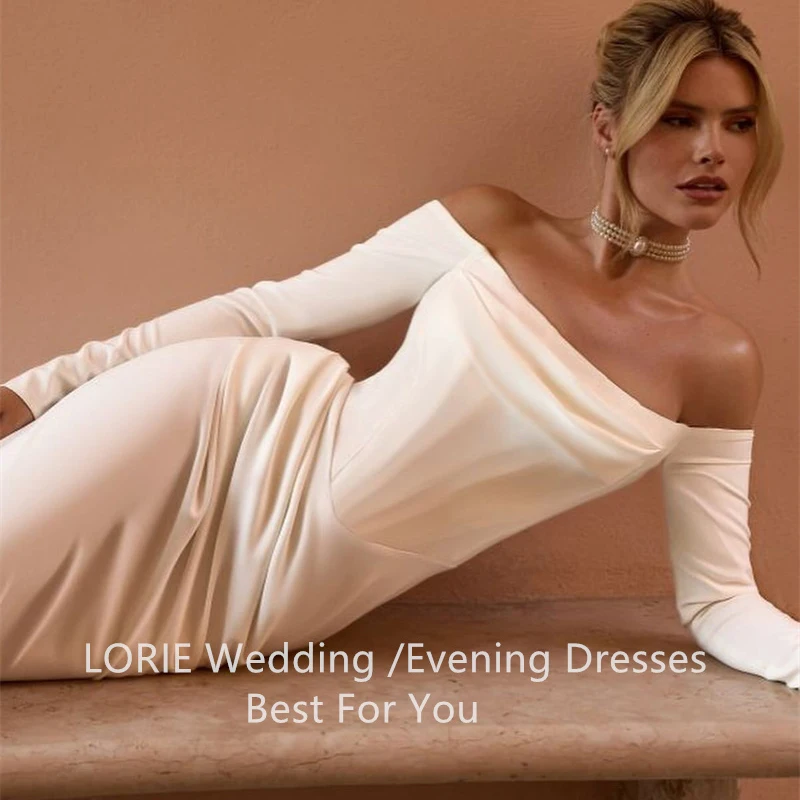 LORIE Long Sleeve Satin Mermaid Wedding Dress Ivory Off The Shoulder Bride Dresses Sweep Train Wedding Gowns Customized
LORIE Long Sleeve Satin Mermaid Wedding Dress Ivory Off The Shoulder Bride Dresses Sweep Train Wedding Gowns Customized