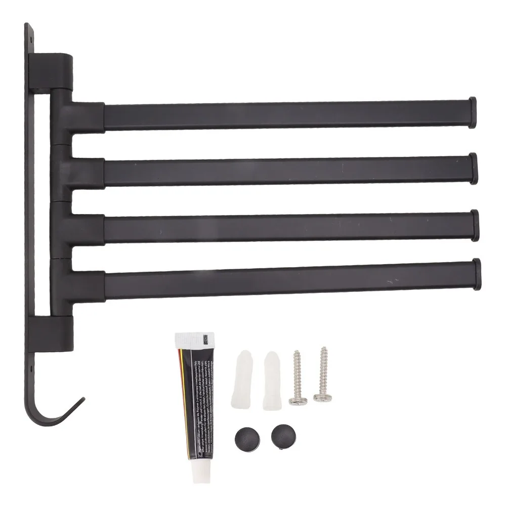 Aluminum Swivel Towel Bar Thicken Design Black Towel Holder Wall Mounted Space Saving Swing Arm Towel Rack
Aluminum Swivel Towel Bar Thicken Design Black Towel Holder Wall Mounted Space Saving Swing Arm Towel Rack