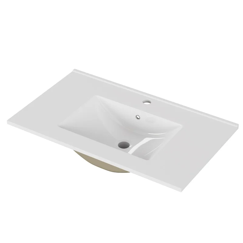 32-Inch White Ceramic Bathroom Sink with Pre-Drilled Faucet Hole, Modern Minimalist Design, Durable and Easy to Clean
32-Inch White Ceramic Bathroom Sink with Pre-Drilled Faucet Hole, Modern Minimalist Design, Durable and Easy to Clean